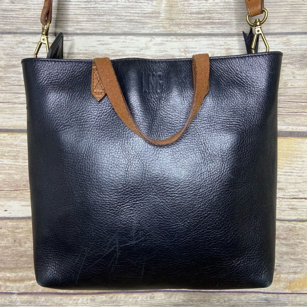 Madewell mini transport zip top tone 2 tone leather crossbody